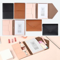 슈프림 노트패드 B6 메모패드 바인더 가죽 커버 리갈 패드 메모 커버 노트 클립바인더 옥스퍼드 A5, 쿠팡1 아이스초코 04 3단형 브라운