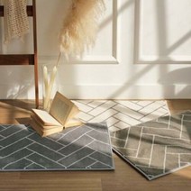 아트박스/더프리그 북유럽 헤링본 극세사 사계절 매트세트 - 3color, 발매트 주방매트/그레이