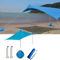 비취쉐이드 비치타프 해수욕장 피크닉그늘막 반고 파라솔 아웃도어 자외선차단 캠핑 차박 낚시 간편설치 210CM 스탠드형 초간편 LYCRA 해변그늘막 블루