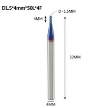1pc 텅스텐 스틸 엔드 밀 4 플루트 스트레이트 cnc 프로파일 커터 밀링 d1-d20 스테인레스, d1.5-4-50-h4-4f