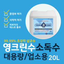 케이영 영클린수 전해수 20L | 강력 살균 소독 세정 탈취(대용량 업소용 리필용) 살균 소독 세정 탈취, 1개