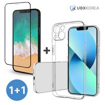 [UBXKOREA] 아이폰 퓨어 다이아몬드 PC 하드케이스 + 풀커버 전면 강화유리