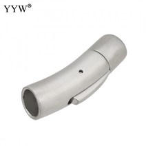 비즈공예 원석 10pcs 스테인레스 스틸 총검 버클 2mm 8mm 구멍 푸시 잠금 레이스 가죽 코드 걸쇠 DIY 팔찌, 28 matte sliver3mm