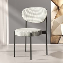 북유럽 카페 식탁 의자 인테리어 체어, 그레이화이트체크(블랙발)