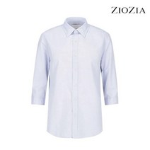 지오지아 95 100 사이즈 블루 잔스트라이프 7부 소매 셔츠