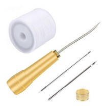Fenrry가죽 바느질 송곳 키트 구리 손잡이 바늘 피어서 수리 핸드 스티치 DIY 구두 가방 메이커 가죽 공예 도구, Type 6