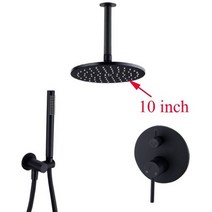 샤워기헤드 필터 황동 블랙 목욕 샤워 수도꼭지 8 12 레인 헤드, 10 inch
