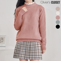 올리비에스클로젯 베이직 이중 프릴넥 니트 O2211KN164D