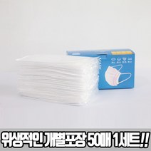 제이제너스 국내배송 위생적인 개별포장 일회용 덴탈 화이트 마스크 50매, 1box, 50매입