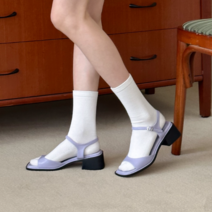 [최저가]여성 메리제인 보라색 슬리퍼 4cm 단아한 기본 샌들 3color