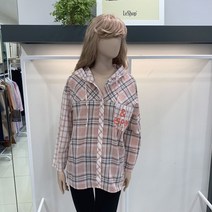 르샵 체크 후드 남방 블라우스 LK3BL204A