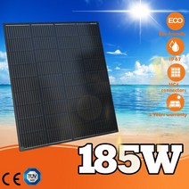 휴대용 태양광 패널 솔라 패널 100w 110W 185W 370W 18V 솔리드 리지드 광 Monocrystalline 태양 전지 12V, [08] 185w black