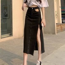 KORELAN 하이웨이스트 옆트임 데님 스커트 여름