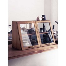 주방원목미니그릇장 옛날 엔틱 찻장 진열장 빈티지, 40cm 단일 레이어 - 로그 색상
