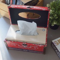 두루마리휴지케이스 각티슈 미니 곽 냅킨 사각 커버 통 아틀란틱 레드, 1개