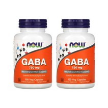 나우푸드 Now Foods 가바 GABA 750mg 베지 캡슐 100정, 2개묶음