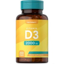 서플리먼트 HORBAEACH (호백) 비타민 D 2000IU - 비타민 D 보충제 비타민 D3 고농도 비타민 D 보충제 변, One Size, One Color