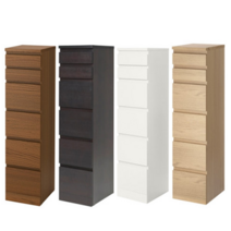 이케아 MALM 말름 6칸서랍장 40x123 cm 서랍장, 화이트스테인 참나무 무늬목 603.546.68