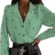 셔츠 하트 오피스 경량 셔츠 날짜 블랙 рубашка женская