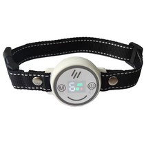 대형견입마개 강아지짖음방지 식분증 구명조끼 신장 티베트 바우처 지우기 스마트 전자동 전기 충격 목걸이 테디 짖는 애완견 방지, 12 흰색 디지털 전력량 표시