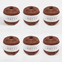 [앵콜스] (10+1) 라떼 LATTE 여름 코바늘 모자 가방 뜨개실, (6볼묶음) 26 내추럴브라운
