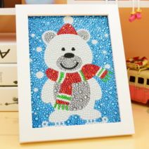 happy shopping아띠라라 NEW 캐릭터 보석 십자수 액자세트 DIY 집에서할수있는 취미 선물, 3. 크리스마스곰