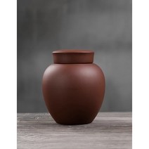 차항아리 차 보관함 티 보관통 차엽관 보이차통 다도다구, 자사일심항아리, 1개