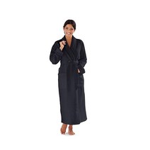 Boca Terry 여성용 가운 극세사 목욕 가운 긴 호텔 스파 로브 여성용 일반 및 플러스 사이즈 웨지우드 Small, Black_4X-Large