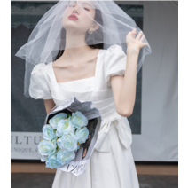 레이스 쉬폰 미디 롱드레스 셀프웨딩 드레스 BW003