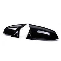 와이드룸미러 룸밀러 백미러 2pcs 자동 자동차 후면보기 사이드 미러 커버 트림 bmw f20 f21 f22 f23 f30 f31 f32 f36 x1 e84 f87 m2 탄소, 밝은 검정