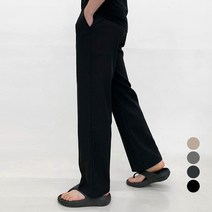 맥건 남성용 기획 스판 밴딩 바지 세미 와이드 슬랙스
