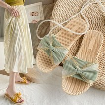 은창)로맨틱 리본 레이스 슬리퍼 신발 여성 실내화