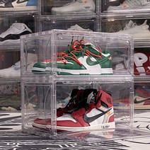 1+1 초초템 슈케이스 나이키신발장 슈박스 조던 신발보관함 접이식 플라스틱 진열장 선반 아크릴