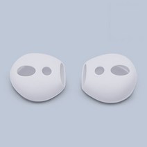 블루투스이어폰이어캡 Apple airpods2/1 anti-lost silicone sleeve 무선 블루투스 헤드셋 케이스 용 2 쌍 1 초박형 미끄럼 방지 호환 교체용이어팁, 2 pair, 04 white