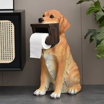 강아지 골드리트리버 개 조형물 휴지걸이 거실 장식, 강아지휴지걸이