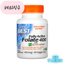 닥터스 베스트 400mcg 폴레이트 100% 4세대 활성엽산 적혈구 생성 도움 90정, 1개, 90개
