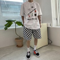 여름 체스 체크 반바지