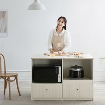 [리센트] 퐁듀 주방 수납 아일랜드 식탁 렌지대 1200, 상세 설명 참조