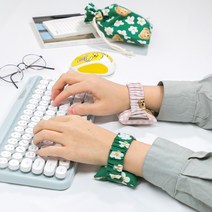 곱창밴드 키보드 마우스 손목받침대 손목쿠션 손목보호대 팜레스트 보호쿠션 꽃 5종, 마우스&키보드용, 블랙플라워1개, 파우치 구매 안할래요
