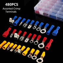 ◀주식회사지오▶터미널 단자 480PCS 세트 (보관 케이스 포함) 다용도 커넥 링미널 셋트 압착 고급 핸디 컨터◀주식회사지오▶, ◀주식회사지오▶