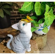정원 장식 야외 조명 장식품 테라스 마당 글램핑 야간조명 야외장식품 귀여운 장식품 럭셔리, 고양이 탑 나비