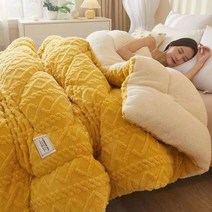 워셔블양모이불 겨울양모이불 겨울이불 거위털 두꺼운 이불 캐시미어 겨울에 매우 따뜻한 양면 벨벳 두껍고, J_150X200cm 3.5kg
