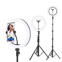컴썸 링라이트 블랙 +알루미늄 플립락 삼각대세트, LED-260 플러스 화이트