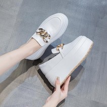 여성 통굽 운동화 스니커즈 키높이 블랙 화이트 8cm