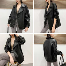 여성자켓 여성 가죽 자켓 여자 라이더 코디 오버핏 봄 데일리룩 재킷 간절기템