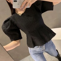 (당일배송)심플 퍼프소매 벌룬소매 유니크 A라인 블라우스