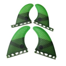 종자 UPSURF 서핑 보드 핀 단일 탭 핀 M GL 서핑 핀 쿼드 핀 세트 유리 섬유 벌집, [02] green