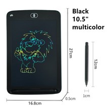 드로잉패드 액정타블렛 웹툰그리기패드 LCD 필기 태블릿 매직 그림판 전자 페인팅 도구 남녀 유아 어린이 미술 교육 완구 최고의 선물 10.5인치, [07] black10.5smulticolor
