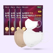네퓨어 새부리형 마스크 60매 KF94 일회용 컬러 아토2D마스크 국산 끈조절 황사 미세먼지차단, 스킨베이지