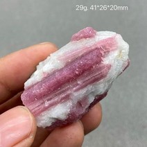 100% 천연 핑크 토르말린 거친 치유 크리스탈 석영 광석 표본, 16